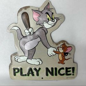 Tom and Jerry Wall Art Sign ‘Play Nice’!